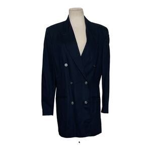 Valerie Stevens vintage black doble breast blazer coat size 8